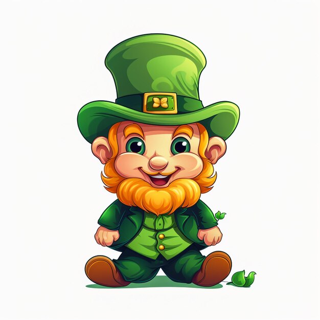 Photo st patrick 3d cartooon on white background