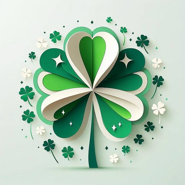 St Patrick day background Four leaf clover icon emblem design with St Patricks Day Vector