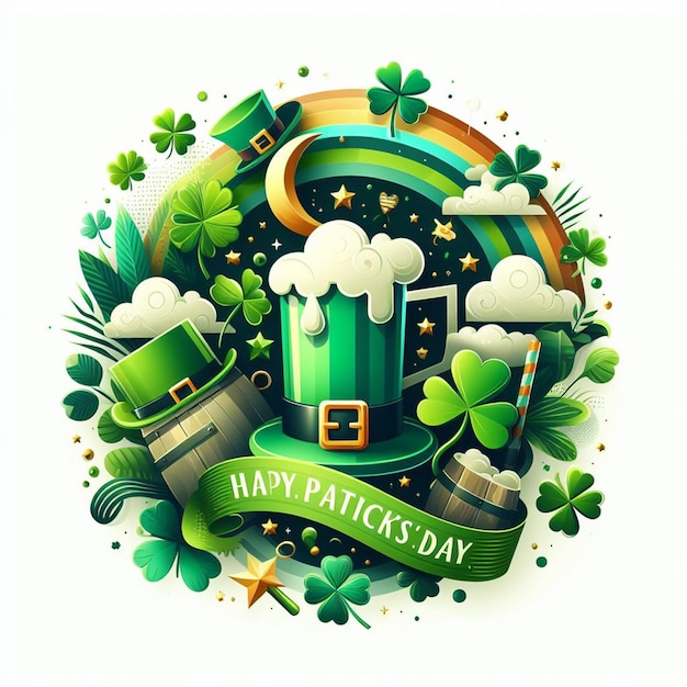 Photo st patrick day poster banner flyer and st patrick background