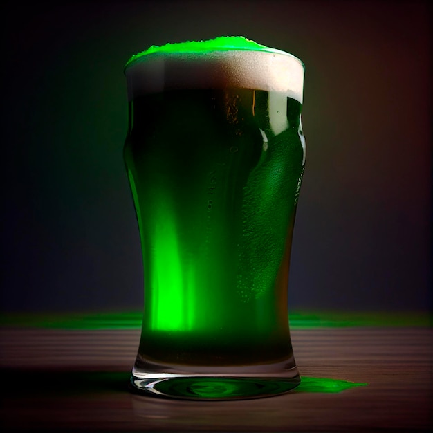 St patrick drink green beer illustratie gemaakt door generatieve ai-technologie