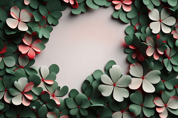 St patrick red blank in the middle frame of clover leaves wallpaper