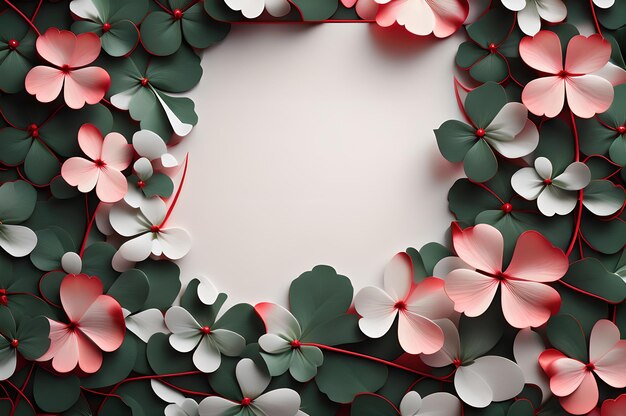 St patrick red blank in the middle frame of clover leaves wallpaper