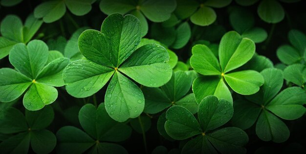 St. Patrick's Day banner gemaakt van klaver