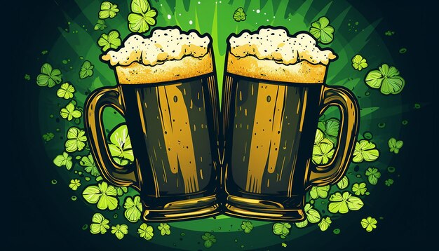 Foto st. patrick's day bekers met bier.