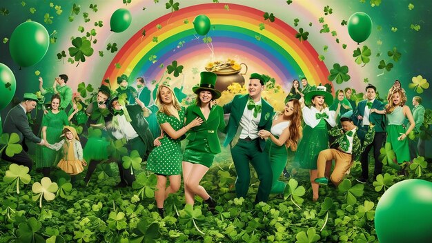 St patrick s day celebration with clovers