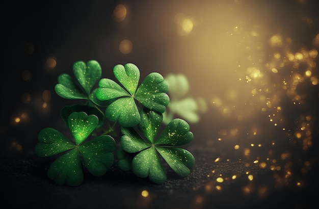 St Patrick's Day clover background Generative AI