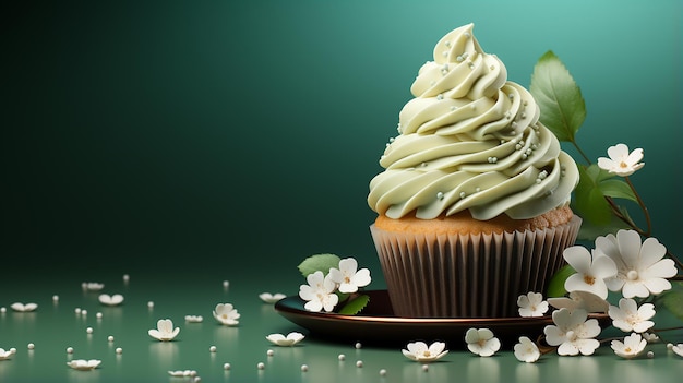 St Patrick's Day Cupcake with Shamrocks