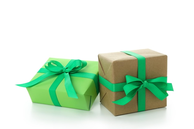 St.Patrick's Day gift boxes isolated on white background