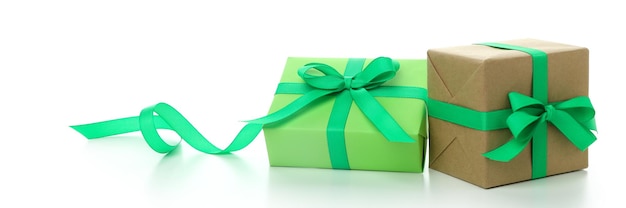 St.Patrick's Day gift boxes isolated on white background