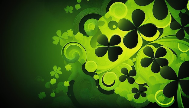 St. Patrick's Day, groene achtergrond met Shamrock bladeren