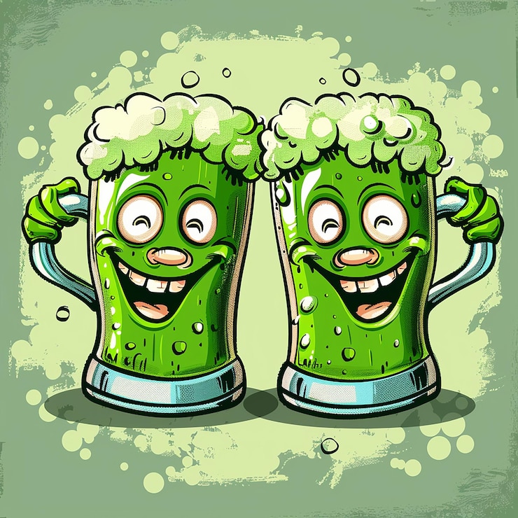 Foto st. patrick's day groene shamrock en bier