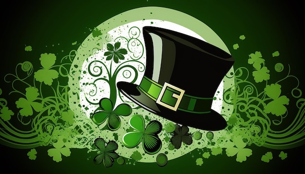 St Patrick's Day hat background, Generative ai