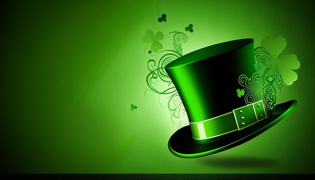 St Patrick's Day hat, background, Generative ai