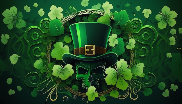 St Patrick's Day hat, background, Generative ai