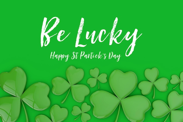 Photo st patrick's day irish shamrock clover background 3d rendering