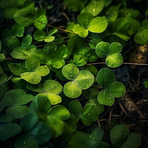 Foto st patrick's day levendige klaverpatroon voor feestelijke feesten en creatief ontwerp