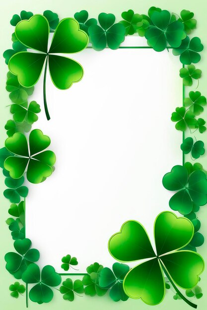 St Patrick's day symbols frame border Happy Saint Patricks Day concept Greeting card