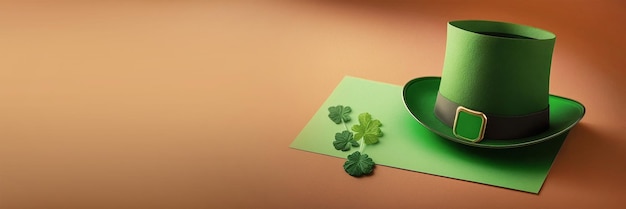 St Patrick's Day wenskaart groene kleur St Patrick's Day wenskaart met klaverblaadjes Generatieve AI