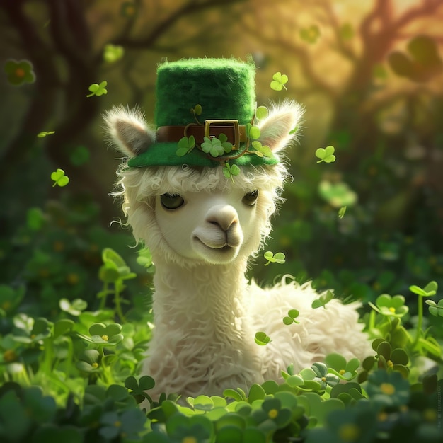 St Patrick's schattige realistische witte alpaca