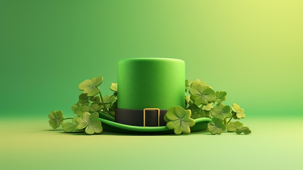 Foto st patrick's banner concept design di cappello verde