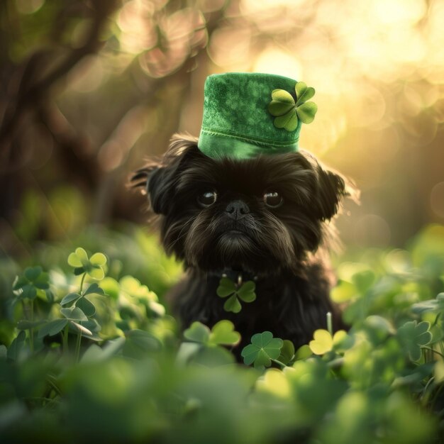 St Patricks cute real Black Teacup Griffon Bruxellois