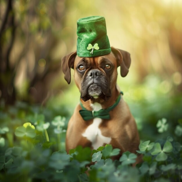 Photo st patricks cute real fawn boxer