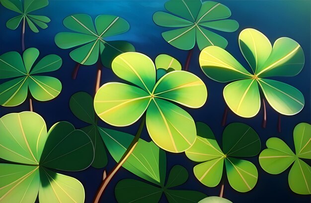 St patricks dag achtergrond illustratie Hat Clover Shamrock generatieve ai