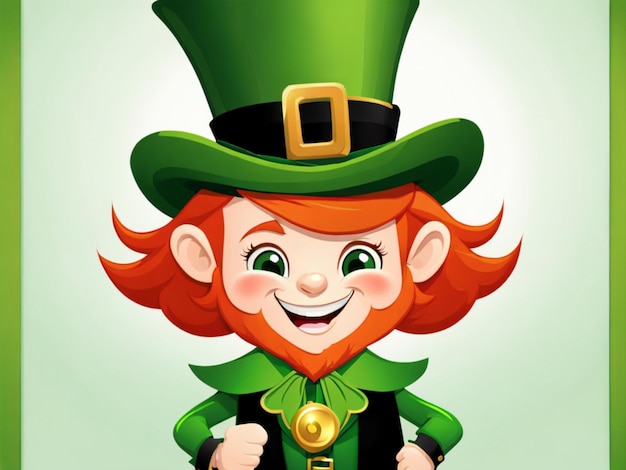 St patricks day background illustration with a leprechaun and traditional elements