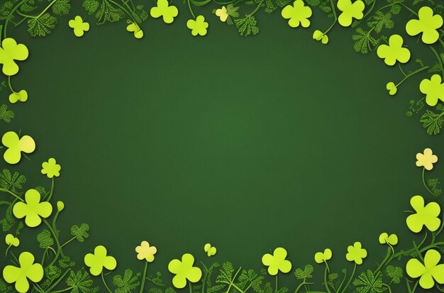 St patricks day background with clover and gold circles