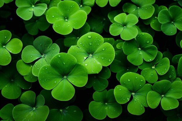 St patricks day background with cloverleaves