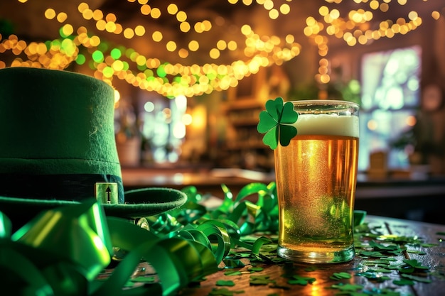 St Patricks Day-bier met kabouterhoed