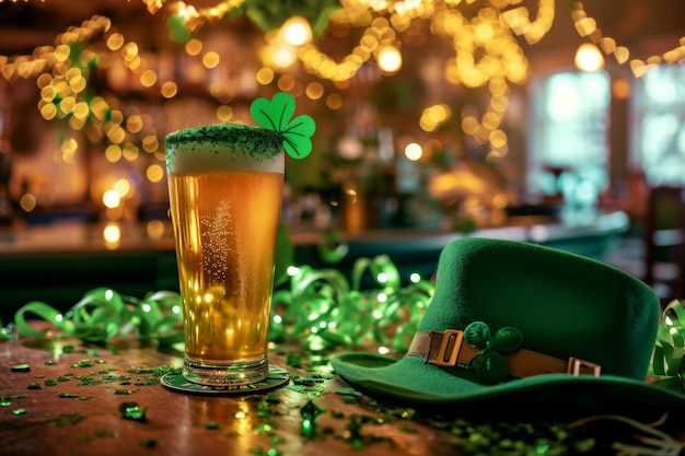 St Patricks Day-bier met kabouterhoed