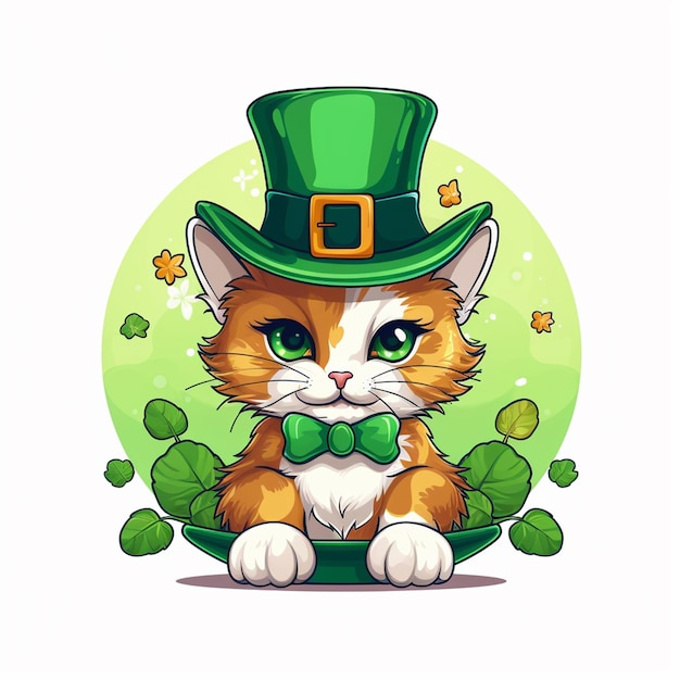 St patricks day cat in hat