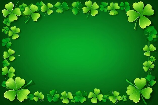 St Patricks Day Clover Leaf Shamrock Green Background Banner