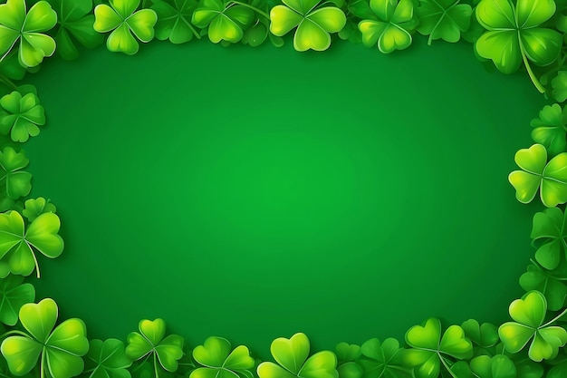 St Patricks Day Clover Leaf Shamrock Green Background Banner