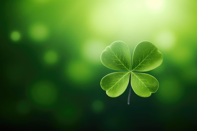 St Patricks day clover leaves background green Generative AI