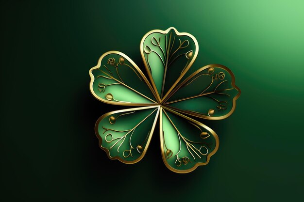 St Patricks day clover leaves background green Generative AI