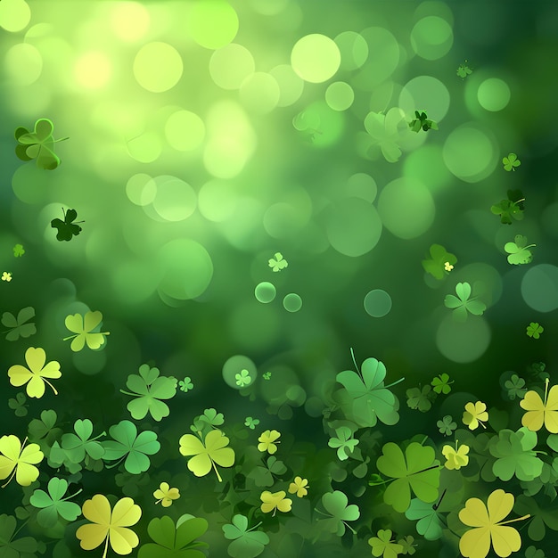 st patricks day copy space poster background with grunge clover design