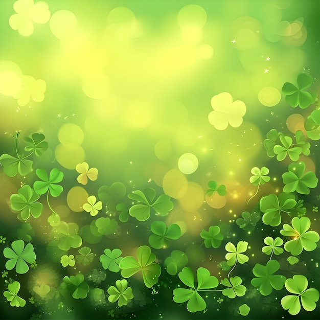 st patricks day copy space poster background with grunge clover design