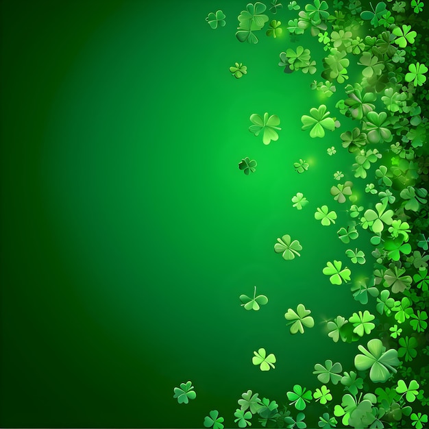 st patricks day copy space poster background with grunge clover design