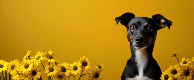 День Святого Патрика Собака на желтом фоновом ободе HD