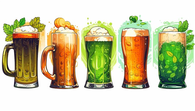 Photo st patricks day mugs of beer