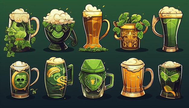 Photo st patricks day mugs of beer