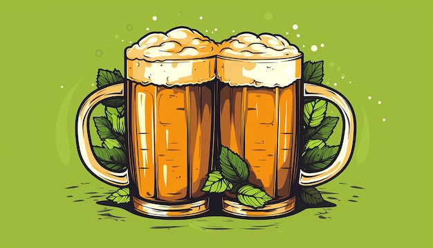 st patricks day mugs of beer