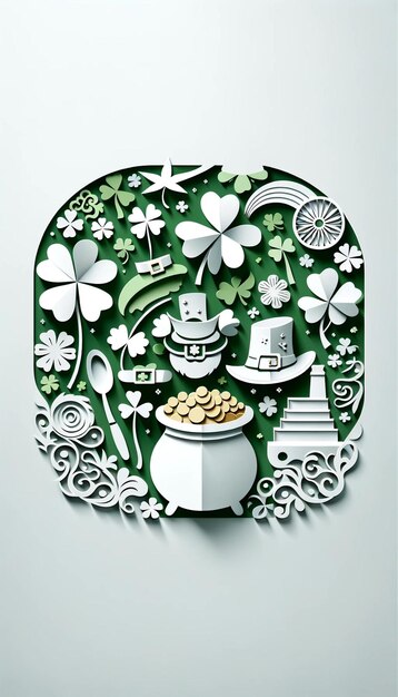 Photo st patricks day paper cutout artwork