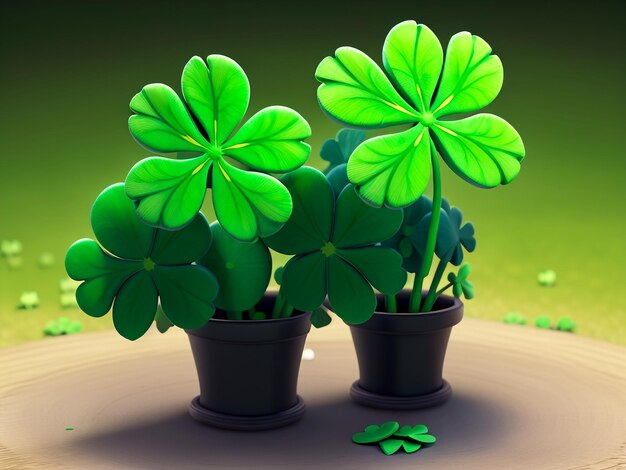 St patricks day retro style emblems leaf clover shamrock