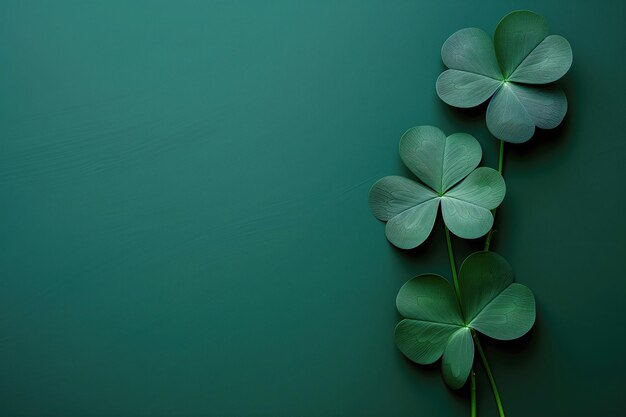 Foto il modello di st. patrick's day clover lascia spazio per il messaggio