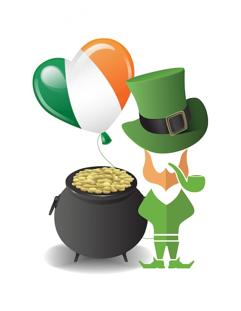 St patricks day vector with pot of gold