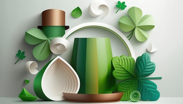 St. Patricks Day vintage holiday badge design.generative ai