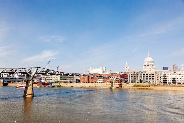St Paul Cathedral and Millennium Bridge in London